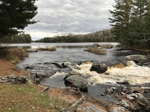 This is the view of Loon Lake flowing into Loon River.