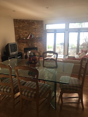 Dining room with lake view