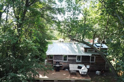 One of a kind tiny home with shared in-ground pool and hot tub