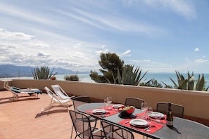 Great view on the Apuan Alps and the sea