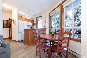 Dining area seats four