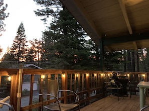 Upper patio during evening sunset