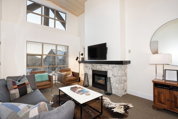 Living area with gas fireplace