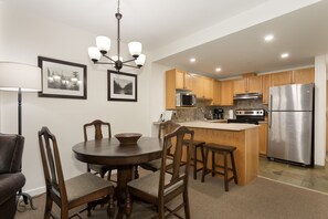 Dining area seats four guests comfortably