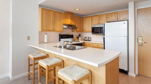 Breakfast bar seating for three
