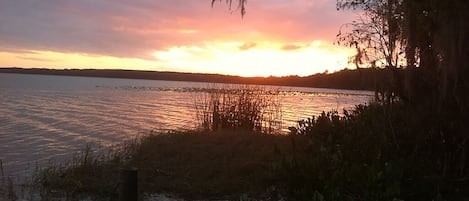 Sunset at Newnans Lake at Palm Point just .5 miles from the apartment.