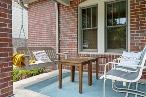 Front porch— sit a spell with your morning cup of joe