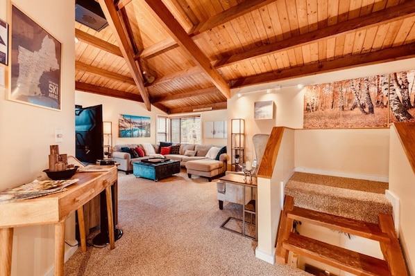 Living room from top of stairs