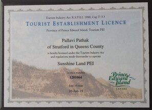 PEI Tourism certified and licenced property