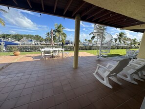 Patio with direct marina frontage and ocean view!