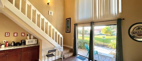 Living room with Garden and lake view on ground floor