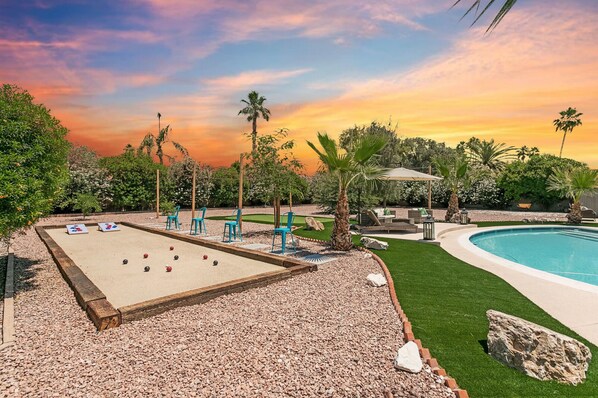 Large lot allows for complete privacy when enjoying the backyard amenities