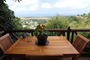 La terrasse avec son point de vue sur l'océan