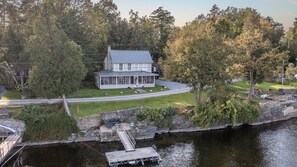 View of dock and home