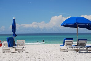 Example of beach chair service. Our chairs are named Shore Vacation