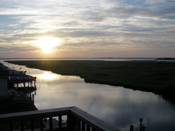 Sunset over the bay.