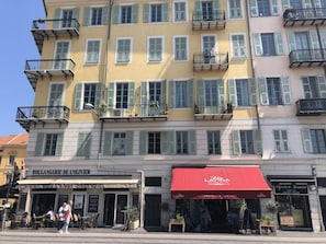Our building from the street side. Baker and Italian deli on ground floor.