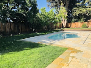 The pool has an automatic cover