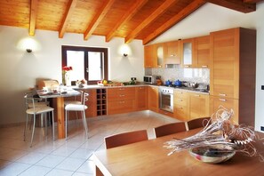 The kitchen here at "Argegno Penthouse"