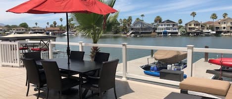 Outside deck with water view