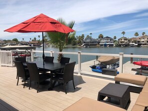 Outside deck with water view