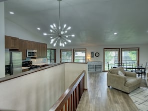 Soaring ceilings and open concept