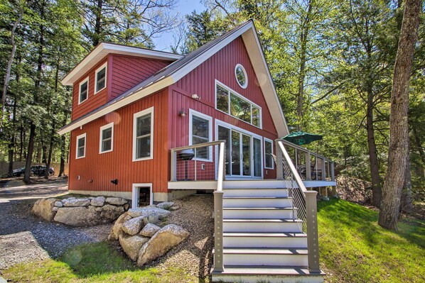 Escape to this New Hampshire hideaway at this Meredith vacation rental home.