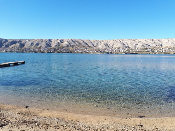 Beach in front of the house