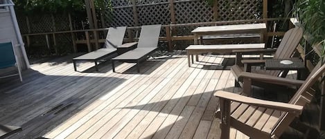 Sun and shade on the back deck