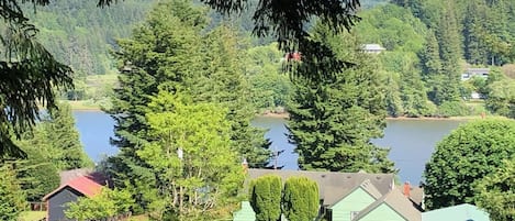 View of the Yaquina Bay from our deck