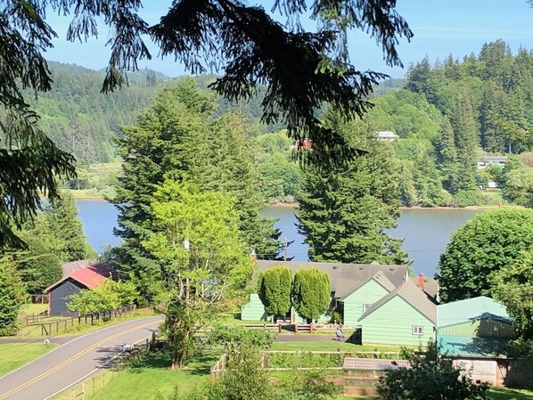 View of the Yaquina Bay from our deck