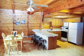 Large fully stocked kitchen for your convenience 
