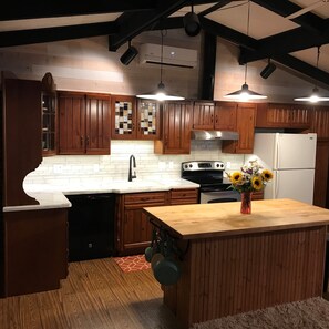 Kitchen With Butcher Block Island