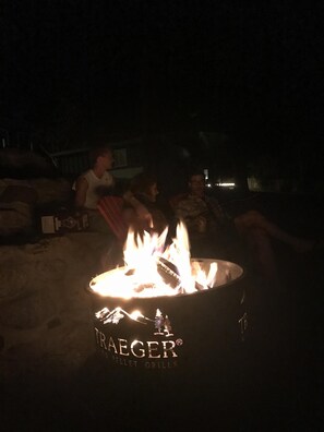 You'll love watching the stars and roasting s'mores by the beach fire