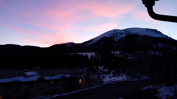 Buffalo Mountain, seen from the deck, is beautiful in any weather.
