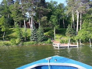 View of cabin from the lake.