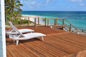 Back deck overlooking the ocean