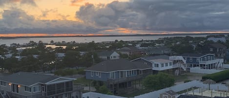 Even with the clouds you still see a gorgeous sunset view from the balcony.