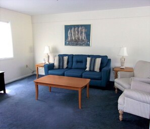 Large living room with TV and DVD player 