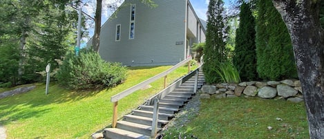 Open parking and stairs to unit