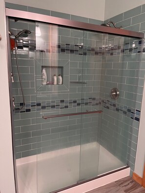 Master bath two two shower heads