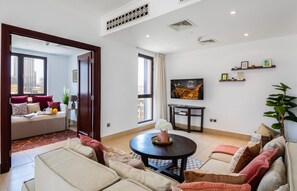 Holiday rental in traditional style with balcony overlooking Burj Khalifa in Downtown Dubai