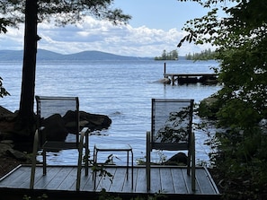 Access for kayak launch. Our family's Loon Island in distance.
