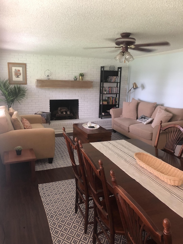 Open-concept living and dining area with lots of natural light! 