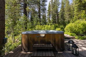 Backyard. Spa time.