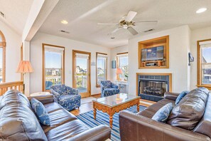Top-Level Living Room with Deck Access