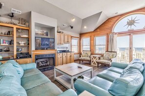 Top-Level Living Room with Deck Access