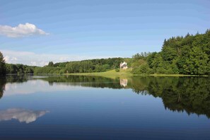 View on the property across the private lake