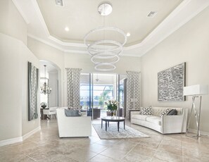 Once you step in the house you will see lakeview and our pool area