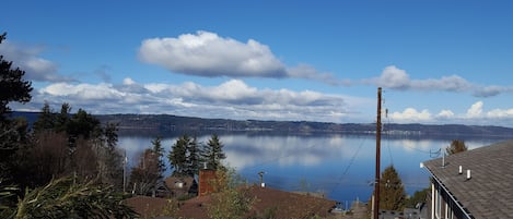 What a view of the Puget Sound from the picture window and deck! 